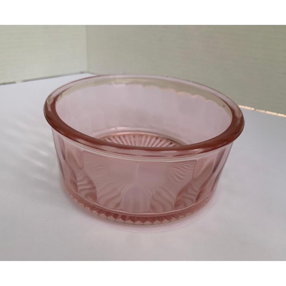 Vintage Pink Depression Small Bowl -  5.75” x 2.5” Hexagon Optic Honeycomb Sides